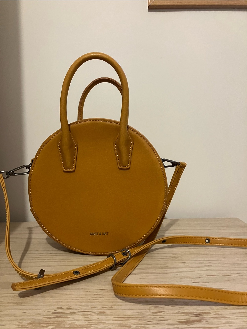 Matt & Nat Round Crossbody Purse – Mustard Yellow